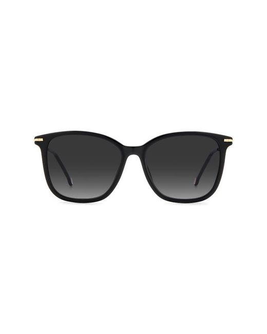 Carolina Herrera 55mm Rectangular Sunglasses in Black Grey Shaded at