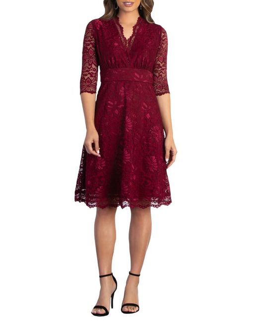 Kiyonna Missy Lace Elbow Sleeve Dress in at