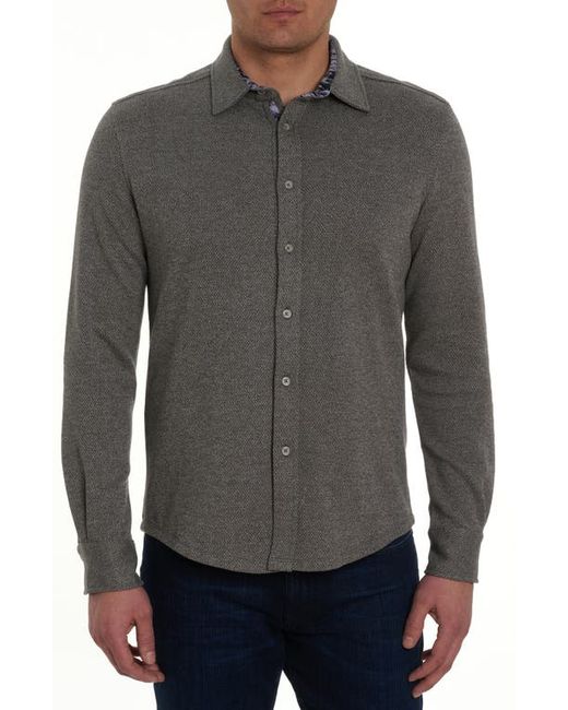 Robert Graham Elkins Tweed Jacquard Knit Button-Up Shirt in at