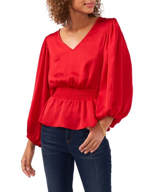 Vince Camuto Smocked Peplum Blouse in at