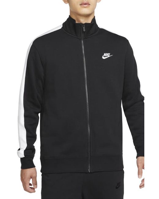 Nike Sportswear Club Zip Track Jacket in Black/Black at