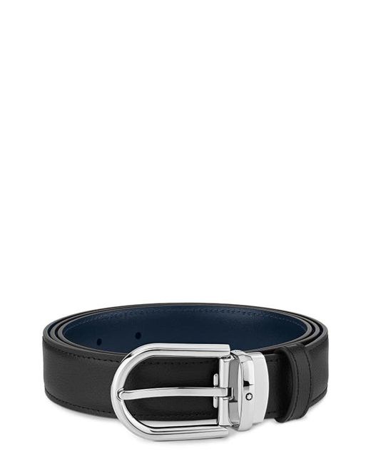Montblanc Reversible Horseshoe Buckle Leather Belt in at