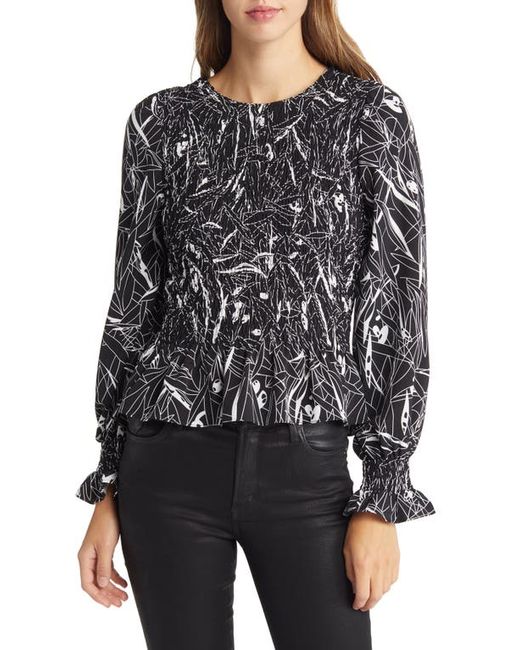 Nikki Lund Winona Abstract Print Cotton Blend Blouse in at