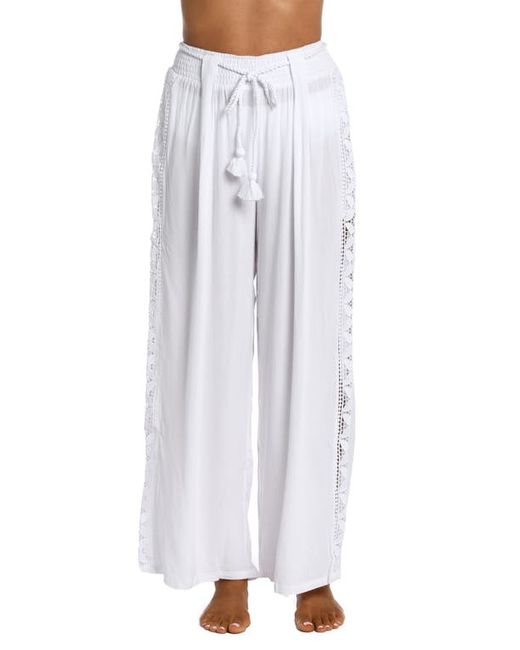 La Blanca Coastal Crochet Wide Leg Cover-Up Pants in at