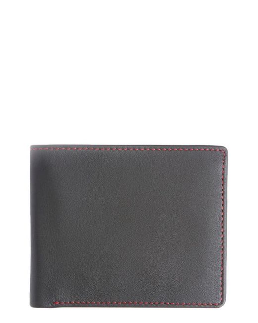 ROYCE New York RFID Leather Trifold Wallet in Black Deboss at
