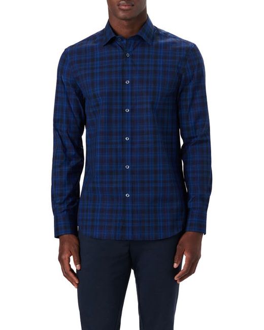 Bugatchi Julian Shaped Fit Plaid Stretch Button-Up Shirt in at
