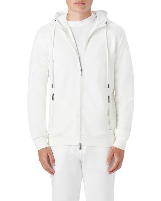 Bugatchi Stretch Cotton Zip-Up Hooded Jacket in at