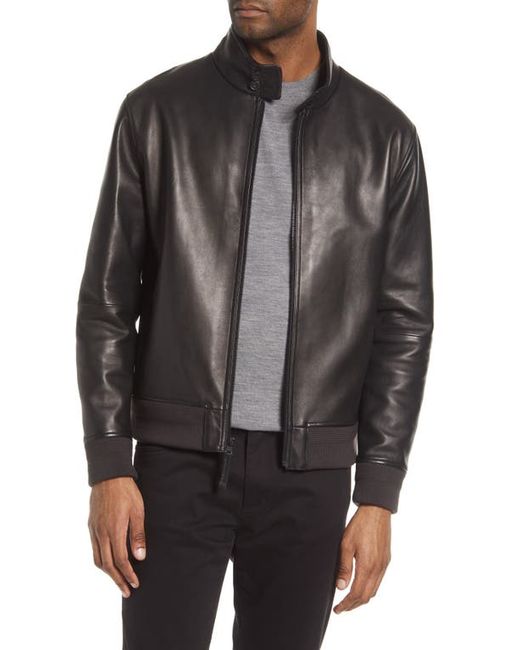 Vince Harrington Leather Bomber Jacket in at