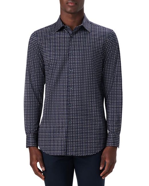 Bugatchi OoohCotton Tech Print Stretch Cotton Button-Up Shirt in at