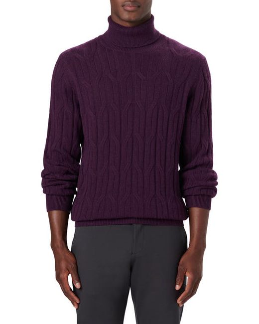 Bugatchi Cable Knit Turtleneck Sweater in at
