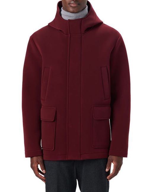 Bugatchi Full Zip Hooded Water Repellent Bomber Jacket in at