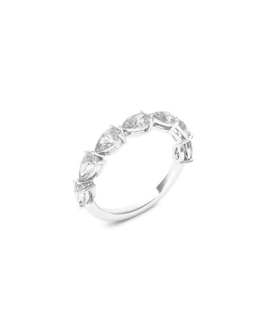 HauteCarat Pear Cut Lab Created Diamond Half Eternity Ring in at