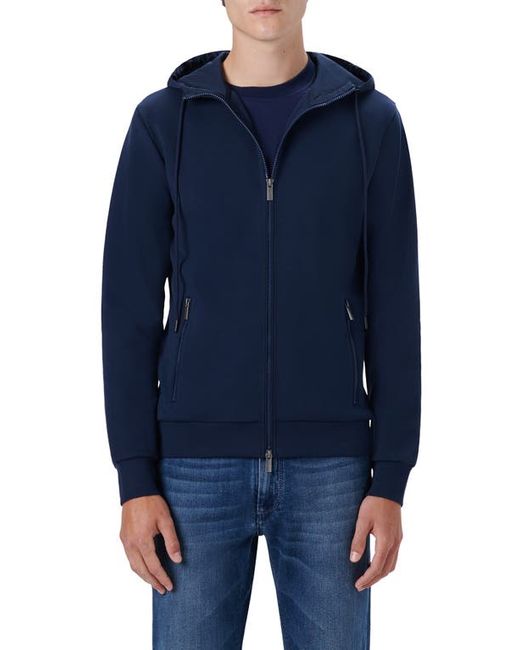Bugatchi Stretch Cotton Zip-Up Hooded Jacket in at