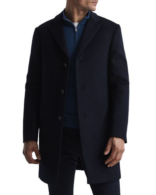 Reiss Gable Single Breasted Wool Blend Overcoat in at