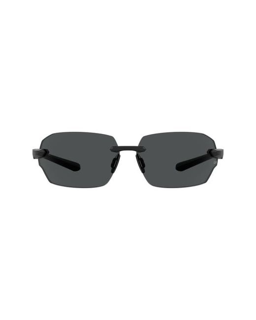 Under Armour Fire 71mm Geometric Sunglasses in Matte Black/Grey Oleophobic at