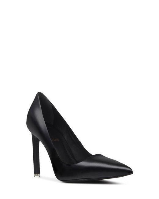 Black Suede Studio Theo Pointed Toe Pump at