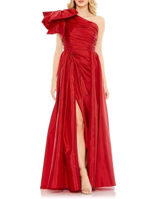 Ieena for Mac Duggal Oversize Bow One Shoulder A-Line Gown in at