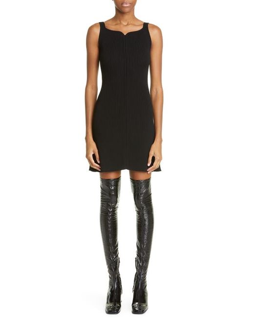 Courrèges Swallow Logo Embroidered Rib Body-Con Minidress in at