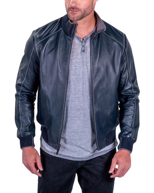 Comstock & Co. Comstock Co. Paratrooper Water Resistant Reversible Leather Nylon Bomber Jacket in at
