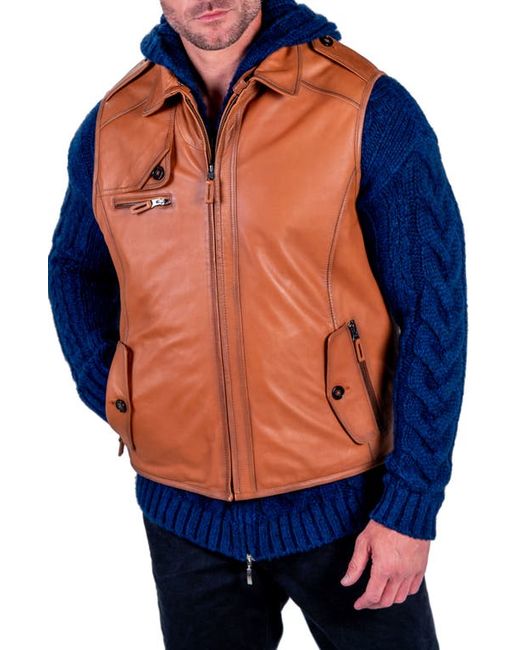 Comstock & Co. Comstock Co. Woodsman Water Resistant Reversible Leather Nylon Vest in at