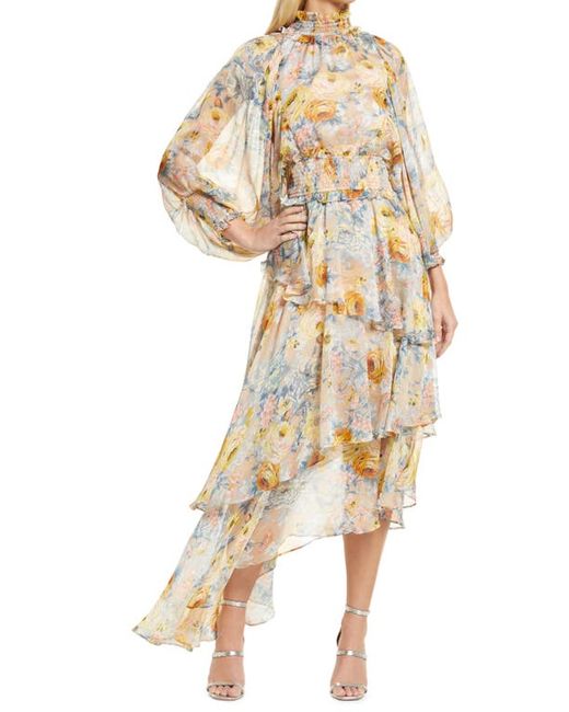 Elliatt Astrid Floral Print Smocked Long Sleeve Dress in at