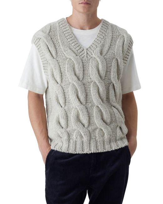 Closed Cable Stitch Wool Blend Sweater Vest in at