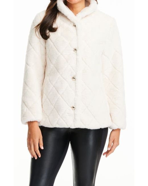 Kate Spade New York diamond grooved faux fur jacket in at