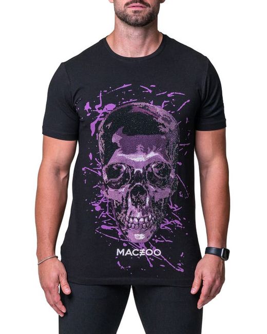 Maceoo Skull Purple Graphic Tee in at