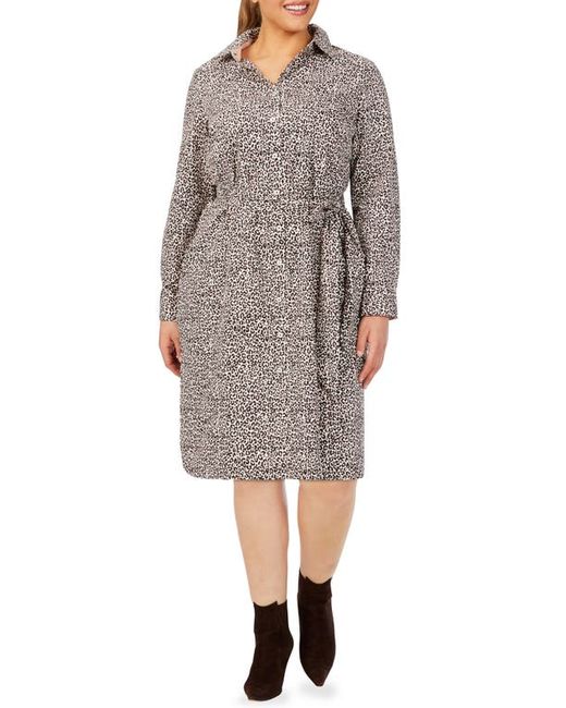 Foxcroft Rocca Luxe Leopard Long Sleeve Shirtdress in at