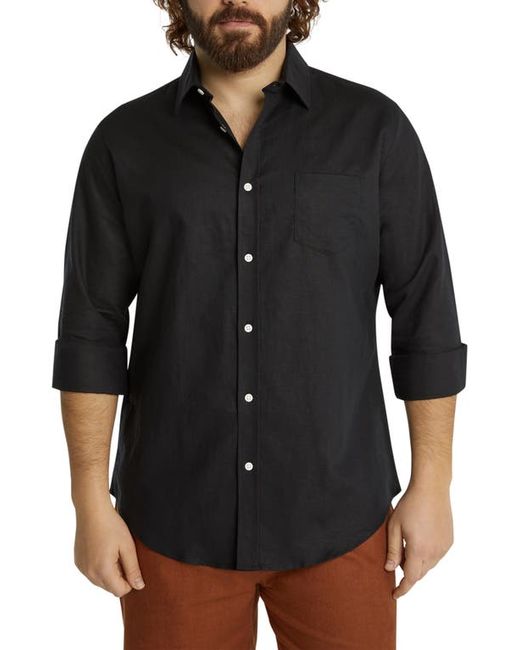 Johnny Bigg Anders Linen Blend Button-Up Shirt in at