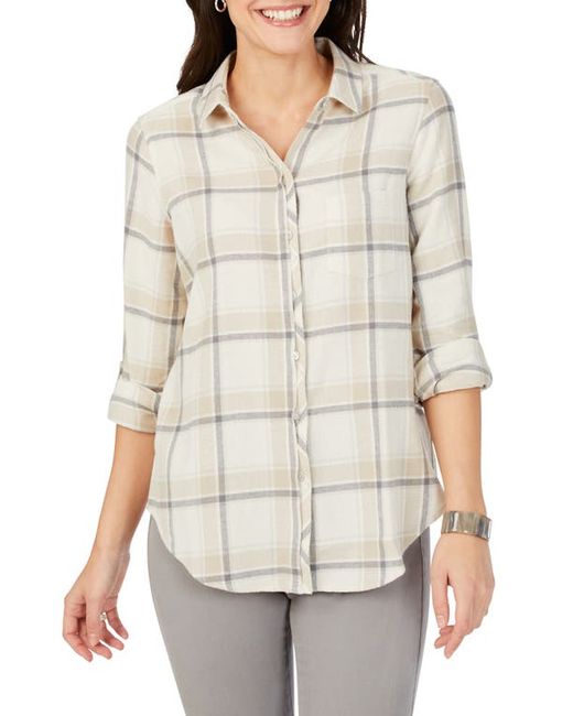Foxcroft Charlie Plaid Cotton Button-Up Shirt in at