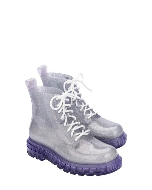 Melissa Coturno Combat Boot in Lilac Glitter at
