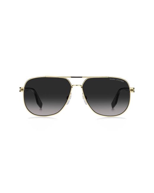 Marc Jacobs 60mm Gradient Aviator Sunglasses in Gold Black Grey Shaded at