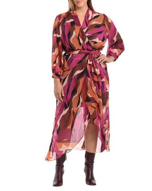 Donna Morgan For Maggy Long Sleeve Wrap Dress in at