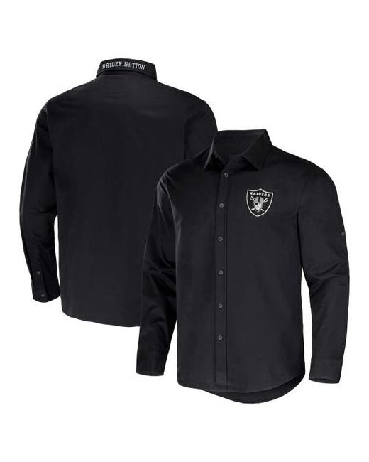 Nfl X Darius Rucker Collection by Fanatics Las Vegas Raiders Convertible Twill Long Sleeve Button-Up Shirt at