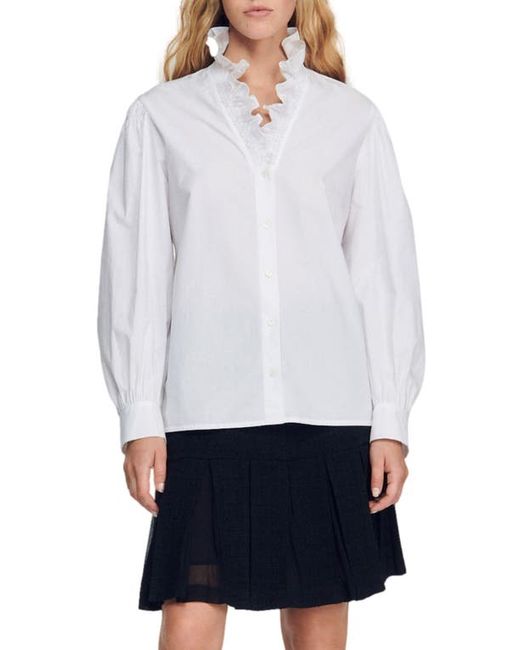 Sandro Lisandra Button-Up Shirt in at