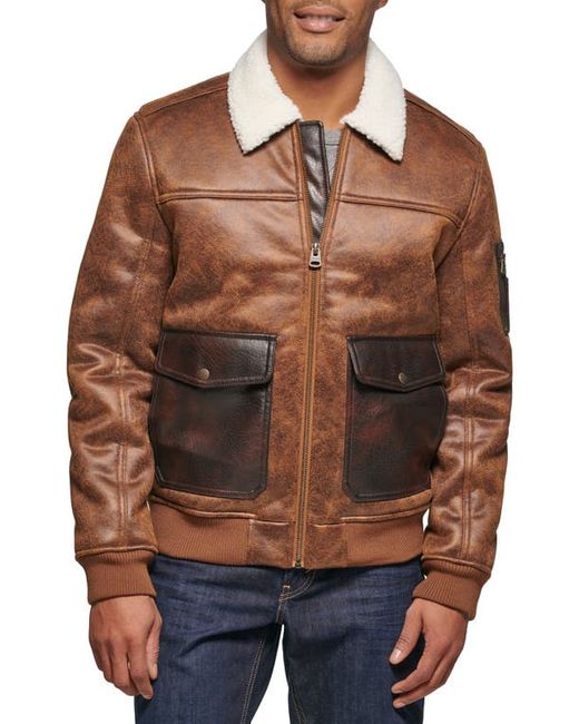 Levi's Faux Shearling Collar Aviator Bomber Jacket in at