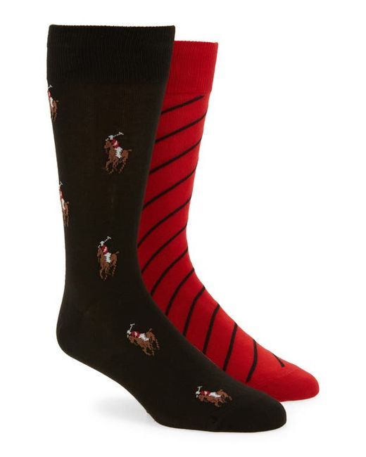 Polo Ralph Lauren Assorted 2-Pack Pony Stripe Crew Socks in at