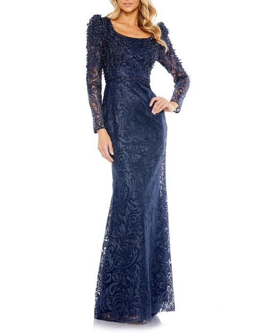 Mac Duggal Sequin Lace Long Sleeve Trumpet Gown in at