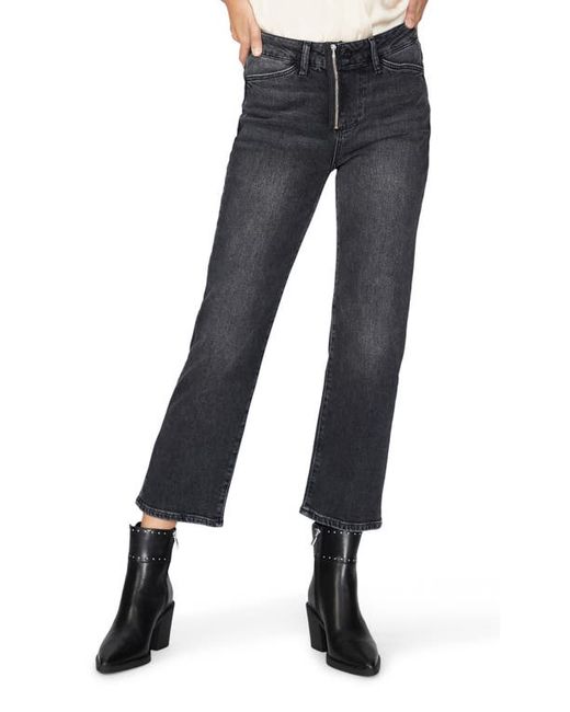Paige Noella Exposed Zip Crop Relaxed Straight Leg Jeans in at