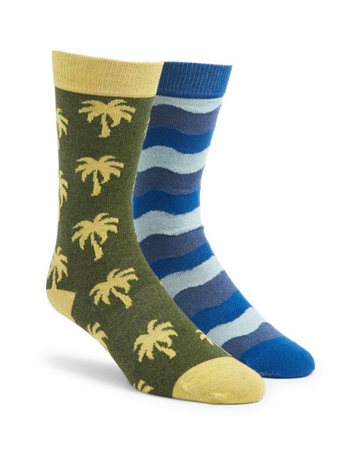 Able Made Assorted 2-Pack Waves Palm Trees Socks in Waves/Palm Tree Sock Set at