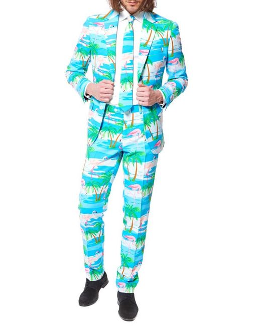 OppoSuits Flaminguy Trim Fit Two-Piece Suit with Tie in at