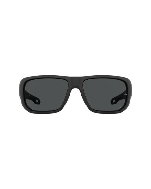 Under Armour Attack 2 63mm Wrap Sunglasses in Matte Black/Grey Oleophobic at