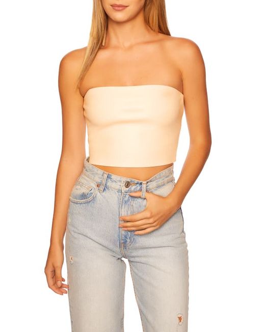 susana monaco Faux Leather Crop Tube Top in at