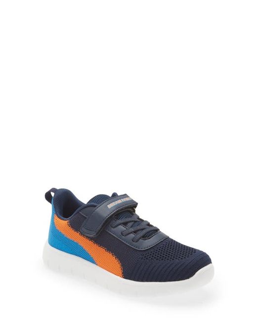 Dream Pairs Knit Low Top Sneaker in Navy/Orange at