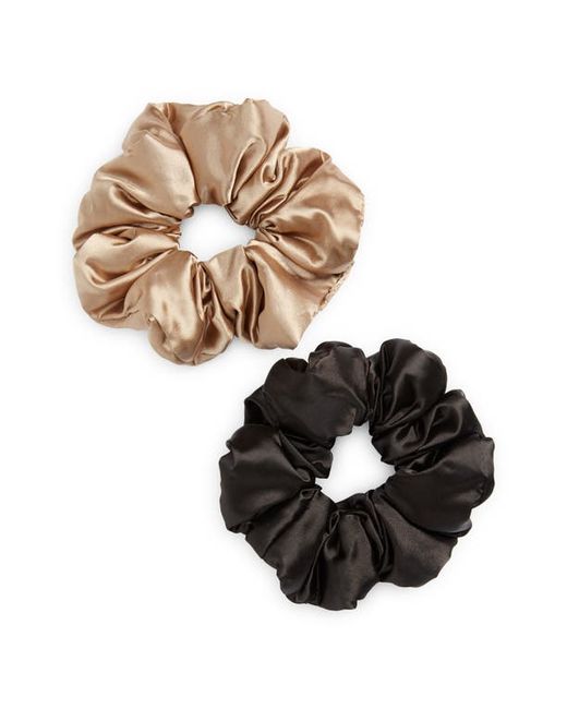 Kitsch Assorted 2-Pack Satin Scrunchies in Gold at