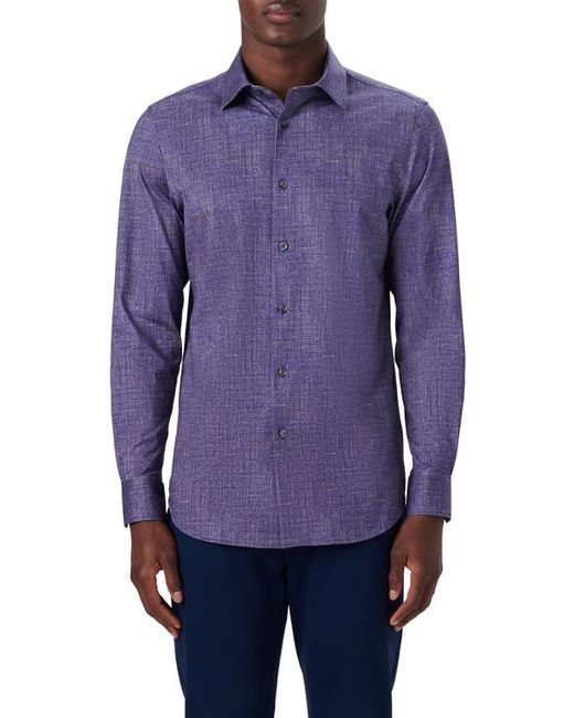 Bugatchi OoohCotton Tech Print Stretch Cotton Button-Up Shirt in at