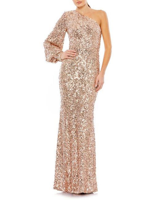 Mac Duggal Sequin One-Shoulder Column Gown in at
