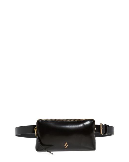 AllSaints Leather Belt Bag in Warm Brass at