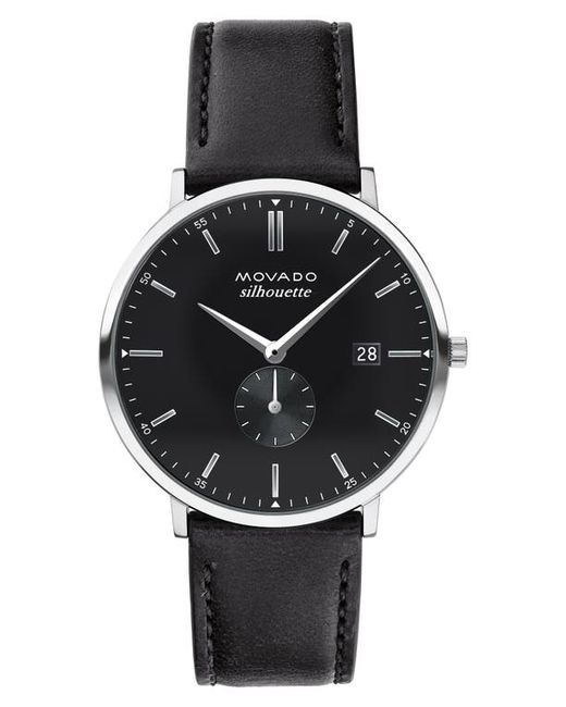 Movado Heritage Leather Strap Watch 40mm in at